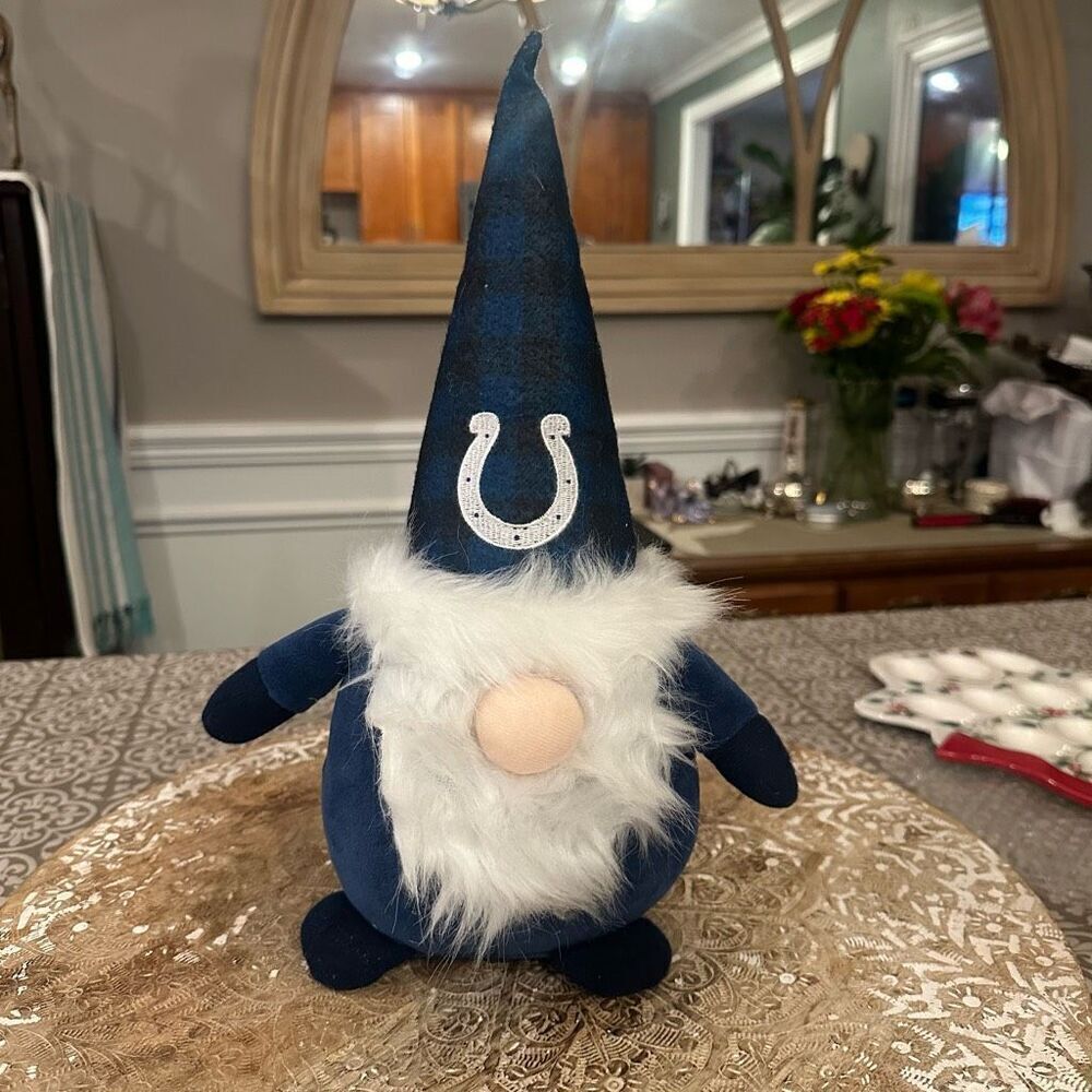 FOCO Indianapolis Colts 14'' Stumpy Gnome Plush Blue Plaid Hat‎